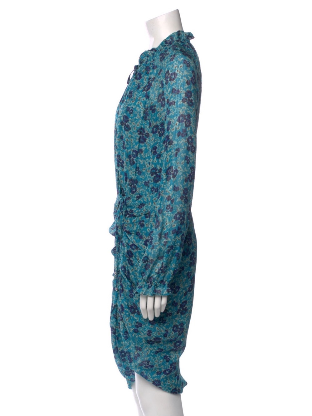 Veronica Beard Teal Silk Dress - Picture 4 of 12